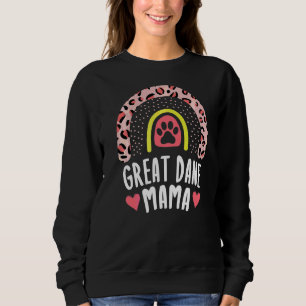 Sudadera Gran danés mamá leopardo arco iris mamá perro rosa