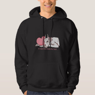 Sudadera Gran Danés Sostiene Corazón Blanco