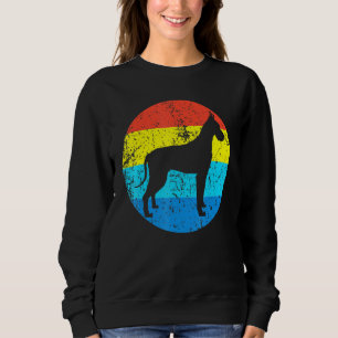 Sudadera Gran dano de raza de perro silueta retro de 1970