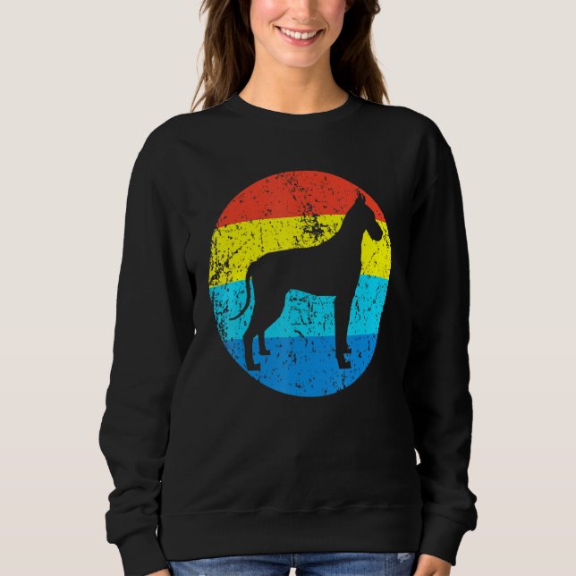 Sudadera Gran dano de raza de perro silueta retro de 1970 (Anverso)