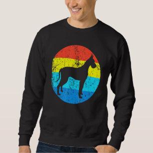 Sudadera Gran dano de raza de perro silueta retro de 1970