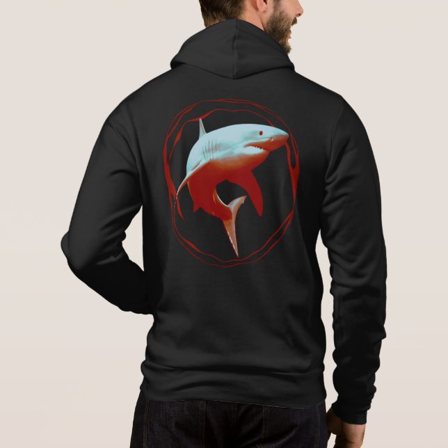 Sudadera Gran diseño gráfico de tiburones blancos (Reverso)