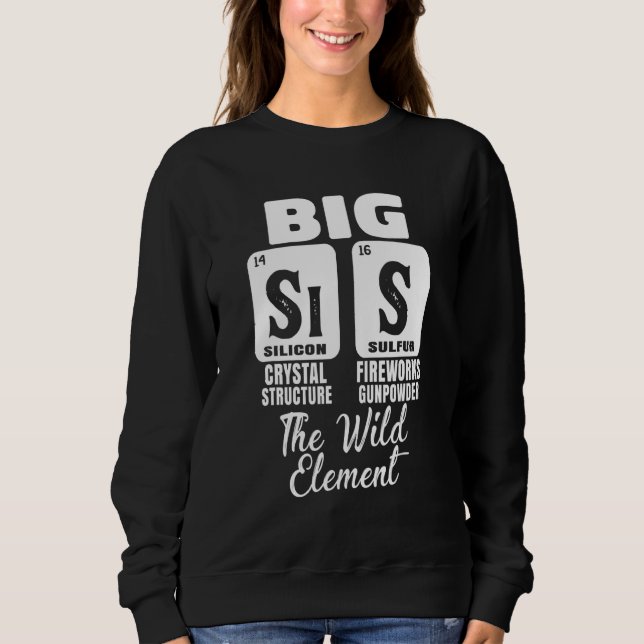 Sudadera Gran Hermana Chica de Química Científica Sis The W (Anverso)