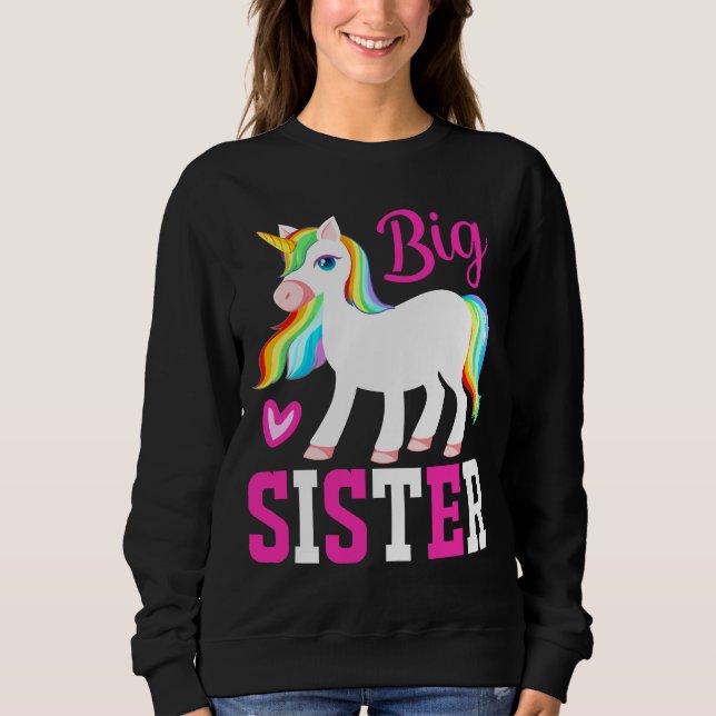 Sudadera Gran Hermana Magia Unicornio con Arcoiris Mano y C (Anverso)