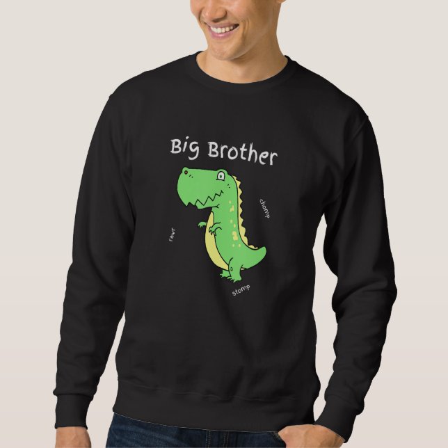 Sudadera Gran Hermano Gracioso Para Rex Dinosaur Para Niños (Anverso)