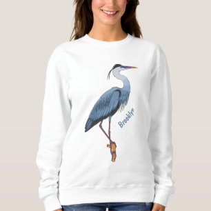 Sudadera Gran ilustracion personalizado de garza azul