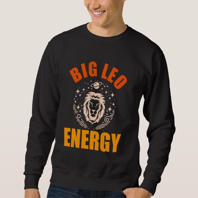 Sudadera Gran Leo Energy Mujeres Leo Zodiac Rótulo León Mar (Anverso)