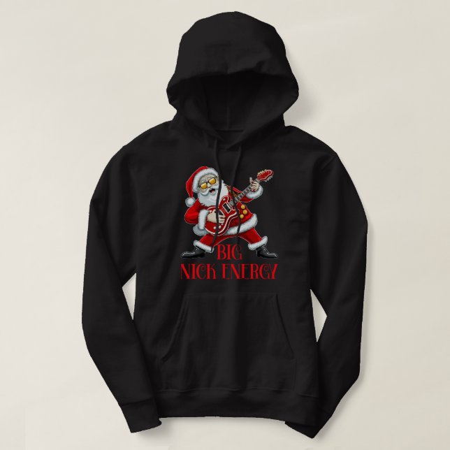 Sudadera Gran Nick Energy Navidades divertidos Santa Guitar (Diseño del anverso)