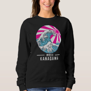Sudadera Gran Ola De Kanagawa Vaporwave Glitch Estética