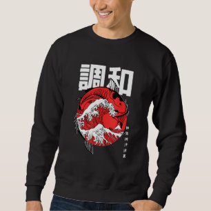Sudadera Gran ola de pescado de Kanagawa
