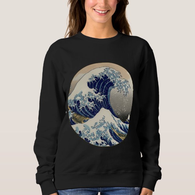Sudadera Gran ola de pintura japonesa Kanagawa (Anverso)