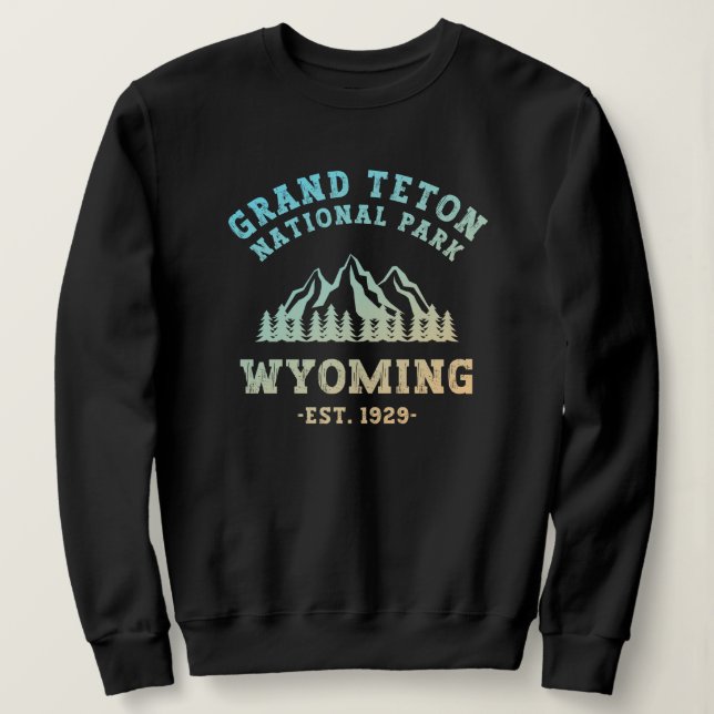 Sudadera Gran Parque Nacional de Teton Gradiente Wyoming (Anverso del diseño)