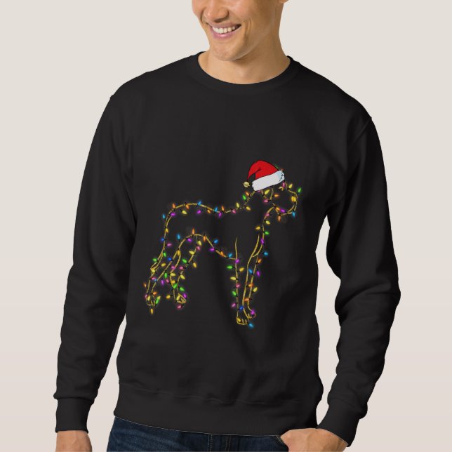 Sudadera Gran Perro Danés Navidad iluminando Santa Hat Gran (Anverso)