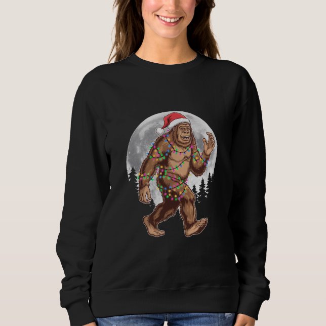 Sudadera Gran pie de árbol de navidad Santa Luces de Navida (Anverso)
