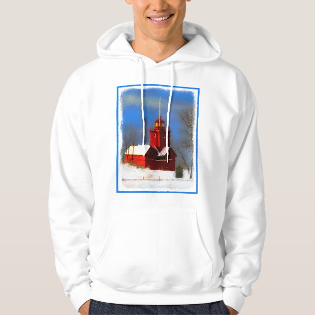 Sudadera Gran pintura de faro rojo - Arte original (Anverso)
