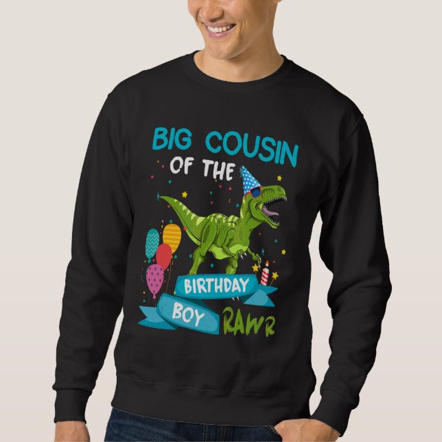 Sudadera Gran Primo Del Niño De Cumpleaños Rawr Rex Dinosau (Anverso)