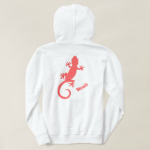 Gran Silueta de Gecko Rojo y Tu Nombre