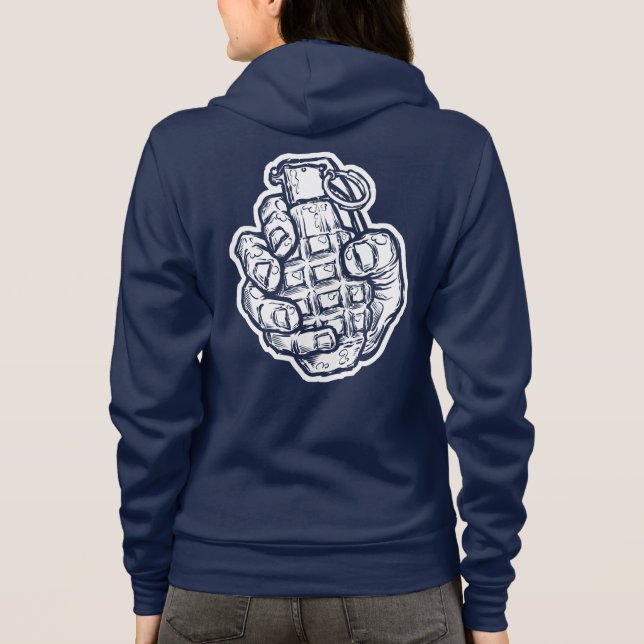 Sudadera Granada de Mano al Estilo de Cómics (Reverso)