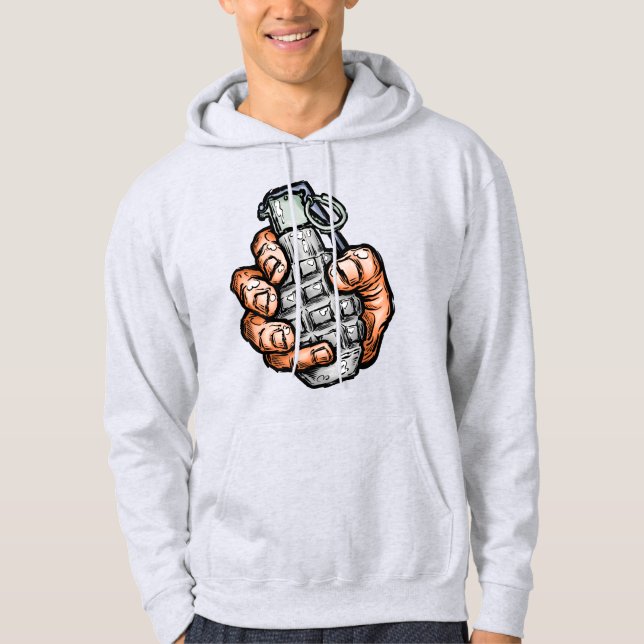Sudadera Granada De Mano Al Estilo De Los Comics (Anverso)
