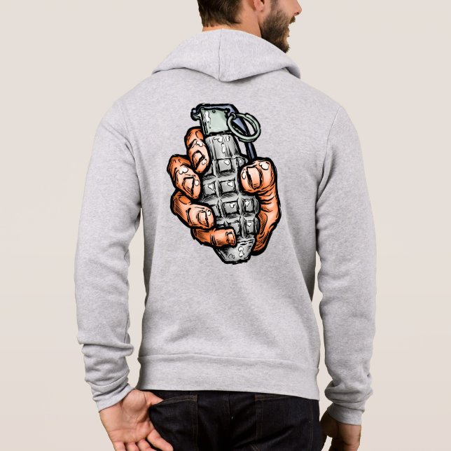 Sudadera Granada De Mano Al Estilo De Los Comics (Reverso)