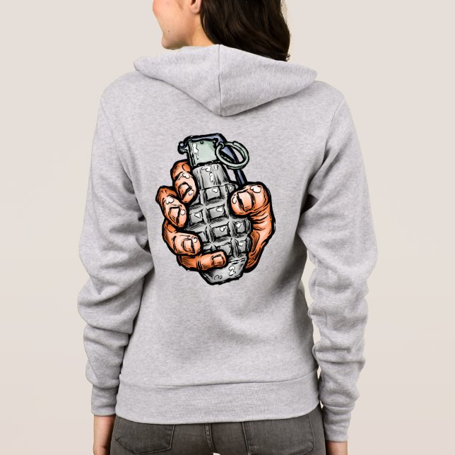 Sudadera Granada De Mano Al Estilo De Los Comics (Reverso)