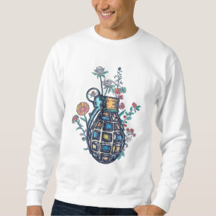 Sudadera Granada de mano Base de flores