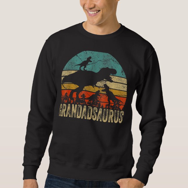 Sudadera Grandad Dinosaurio Grandadsauro 3 Dos niños Christ (Anverso)