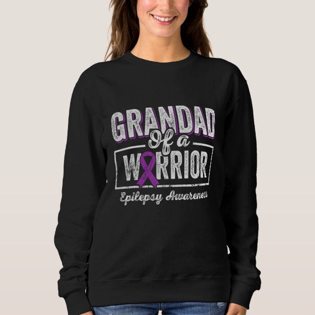 Sudadera Grandad of a Warrior Epilepsy Grandad Purple Ribbo (Anverso)