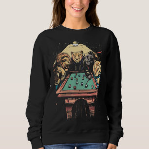 Sudadera Grandes Felinos Jugando Billar Bola 8 Animal