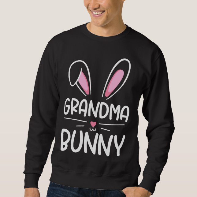Sudadera Grandma Bunny Happy Easter Day Men Women Matching  (Anverso)