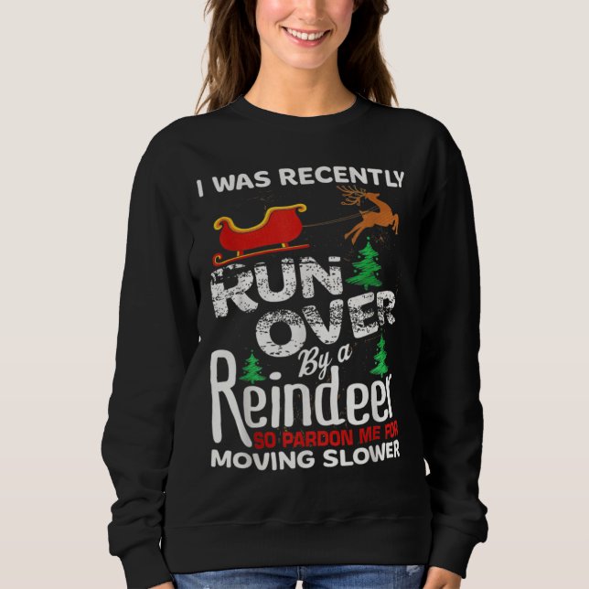Sudadera Grandma Got Run Over By A Reindeer Christmas So Pa (Anverso)