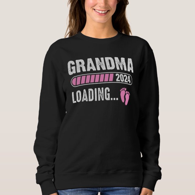 Sudadera Grandma Loading 2024 Baby Announcement Promoted To (Anverso)