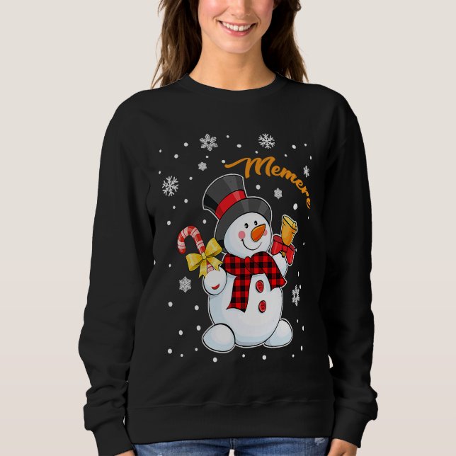 Sudadera Grandma Memere Snowman Candy Cane Christmas Red Pl (Anverso)