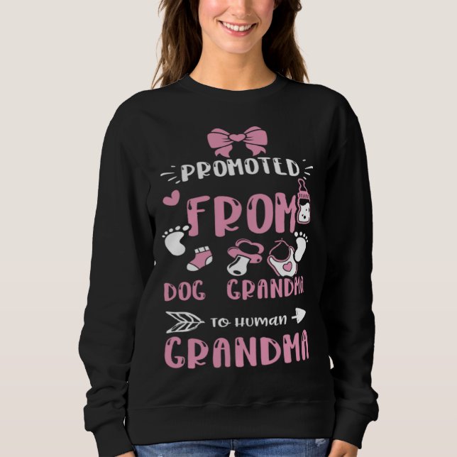 Sudadera Grandma Promoted From Dog Grandma To Human Gra  Ba (Anverso)