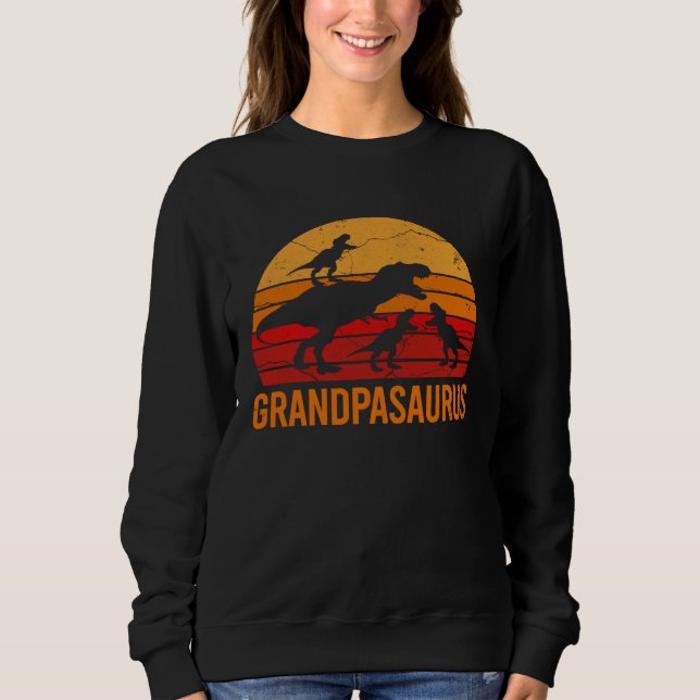 Sudadera Grandpa Dinosaur Daddy  3 Three Kids Grandpasaurus (Anverso)