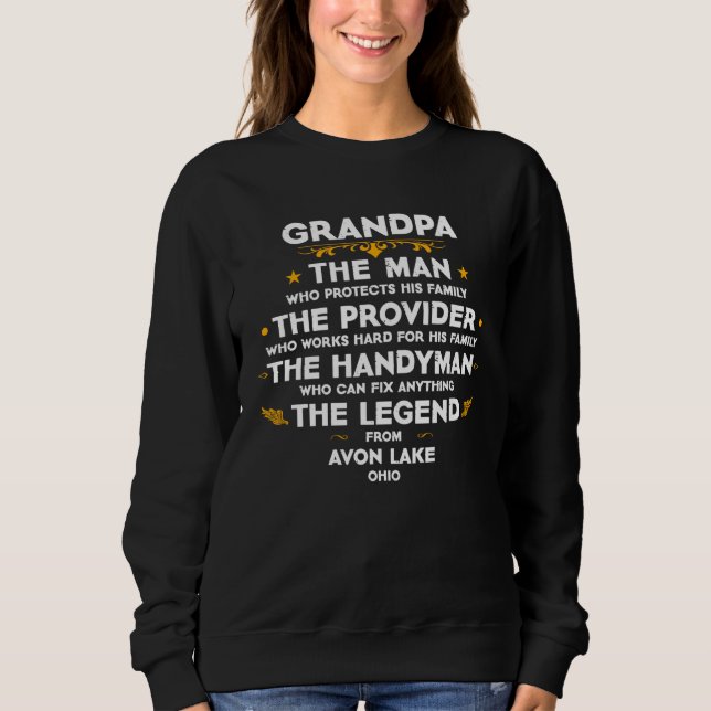 Sudadera Grandpa family Quote USA City Avon Lake Ohio (Anverso)