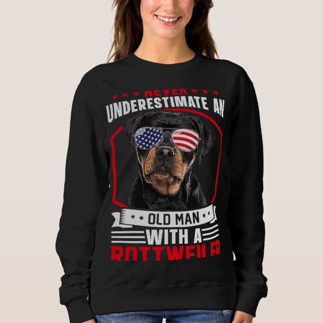 Sudadera Grandpa Father Dog  Never Underestimate Old man Ro (Anverso)