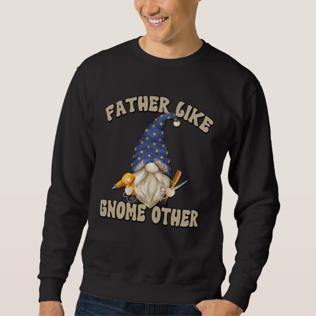 Sudadera Grandpa Fathers Day Gnome Graphic For Men Barber D (Anverso)