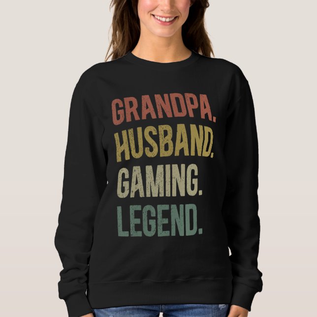 Sudadera Grandpa husband gaming legend, vintage grandpa gam (Anverso)