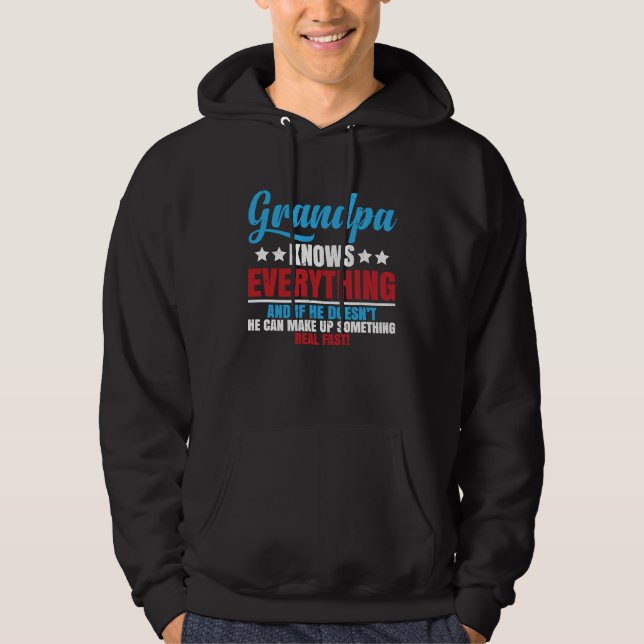 Sudadera Grandpa Knows Everything Saying for Father's Day (Anverso)