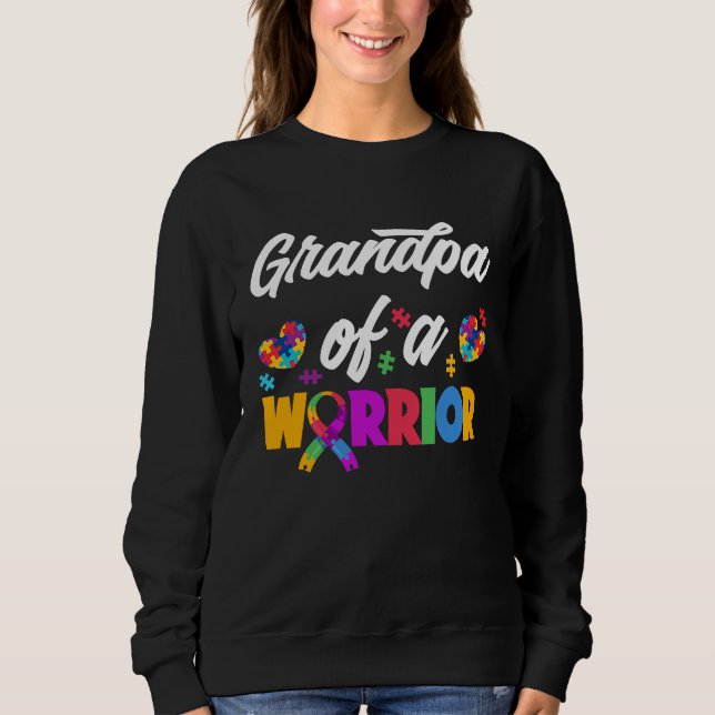 Sudadera Grandpa Of A Warrior Autistic Grandchild Autism Gr (Anverso)