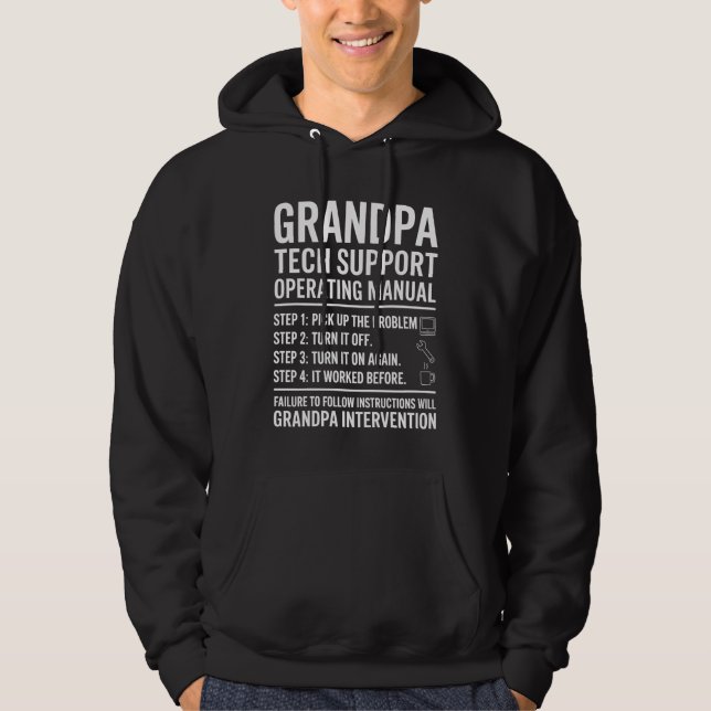Sudadera Grandpa Tech Support Operating Manual Funny Gift (Anverso)