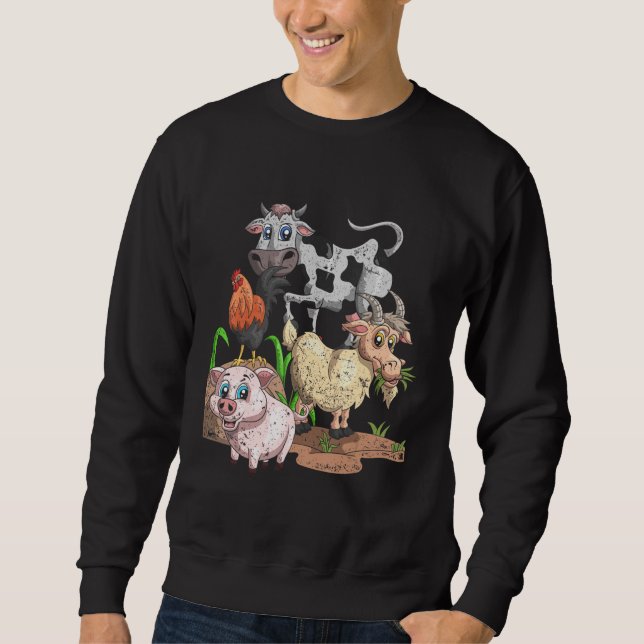 Sudadera Granja A de escuadrón de gallinas de cerdo para gr (Anverso)