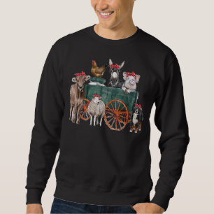 Sudadera Granja de animales Cargador Cerdo de oveja Perro d