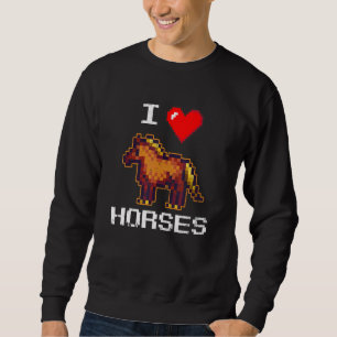 Sudadera Granja de animales de caballos pixelada granjero d