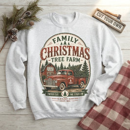 Sudadera Granja de Árboles de Navidad Familiares