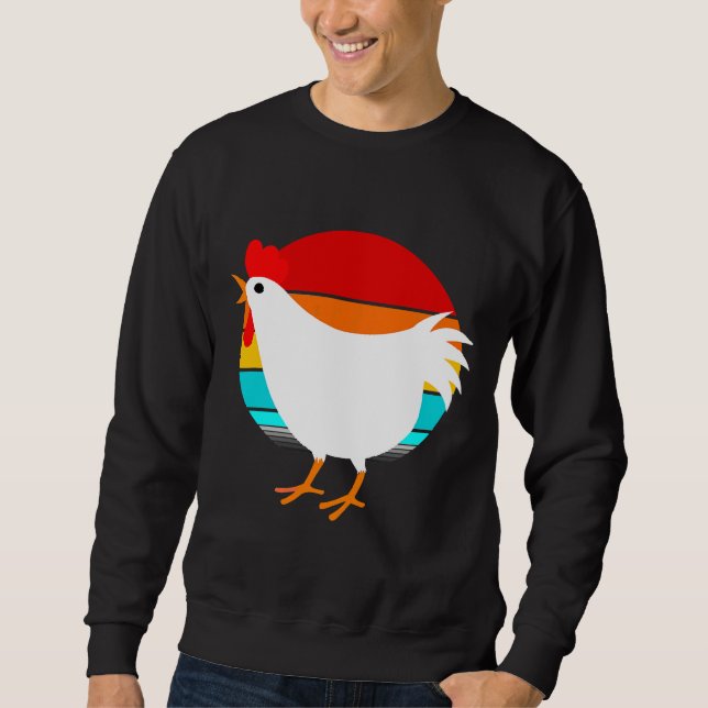 Sudadera Granja de aves de corral con retro de pollo (Anverso)