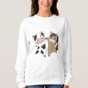 Sudadera Granja de caballos de vaca, animales dulces Bauer