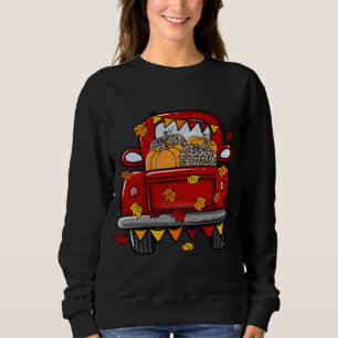 Sudadera Granja de calabaza leopardo Truck hojas de arce He