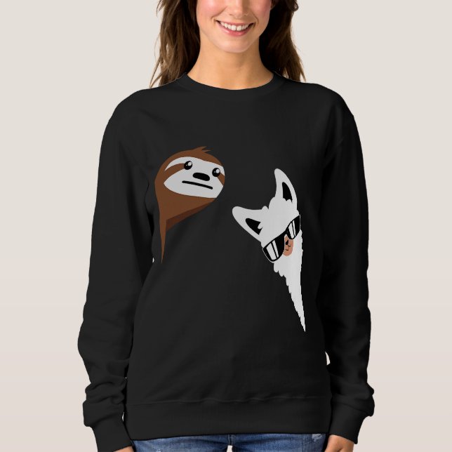 Sudadera Granja de cría Llama Sloth Alpaca divertida (Anverso)